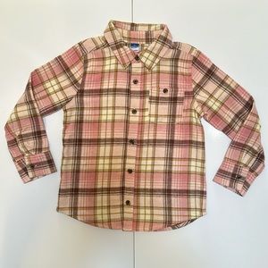 Old Navy Toddler Girls’ Drop-Shoulder Plaid Flannel Shirt Size 5T